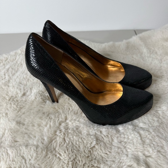 BCBGeneration Shoes - BCBGeneration Black Snakeskin Heels